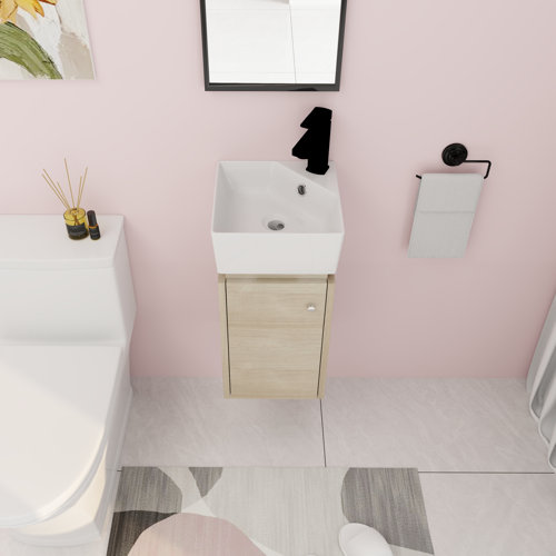 Corner Lytia 12.06'' Single Bathroom Vanity With Ceramic Top 